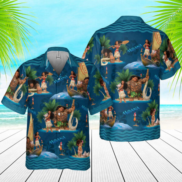 Disney Hawaiian Shirt Summer Beach Moana And Maui Disney Aloha Button Up Shirt
