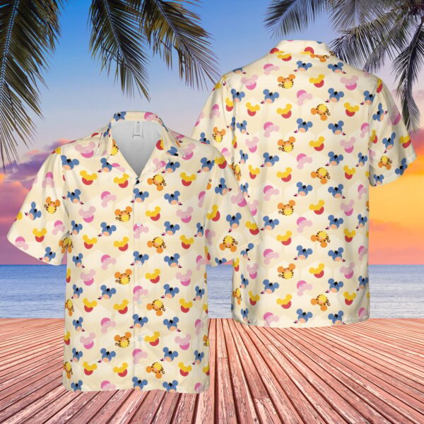 Disney Hawaiian Shirt Summer Beach Pooh &amp Friends Mouse Ears Disney Aloha Button Up Shirt
