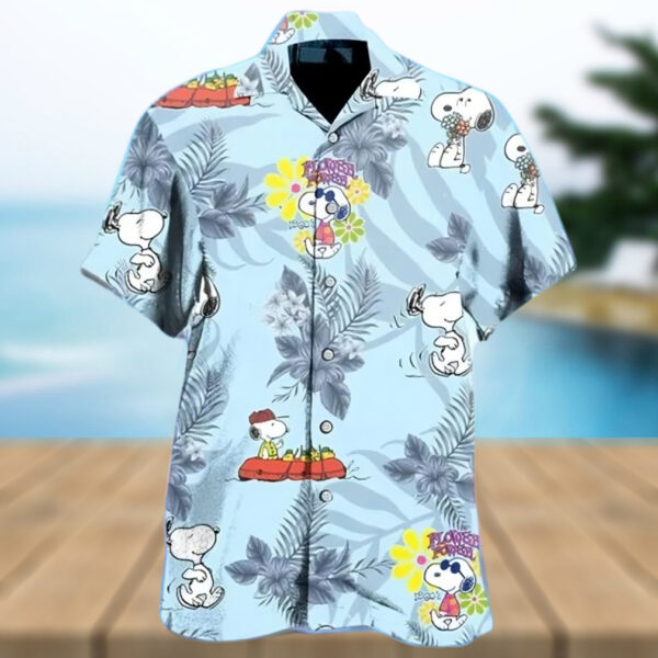 Disney Hawaiian Shirt Summer Beach Snoopy Flower Power Disney Aloha Button Up Shirt
