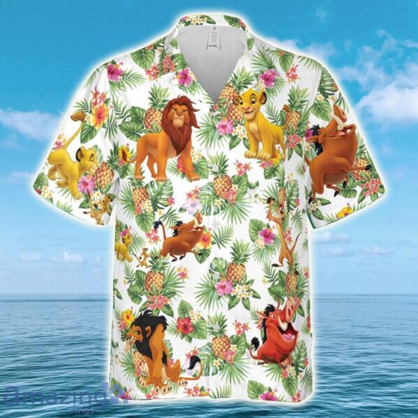 Disney Hawaiian Shirt Summer Beach The Lion King Simba Pumbaa Timon Pineapple Disney Aloha Button Up Shirt