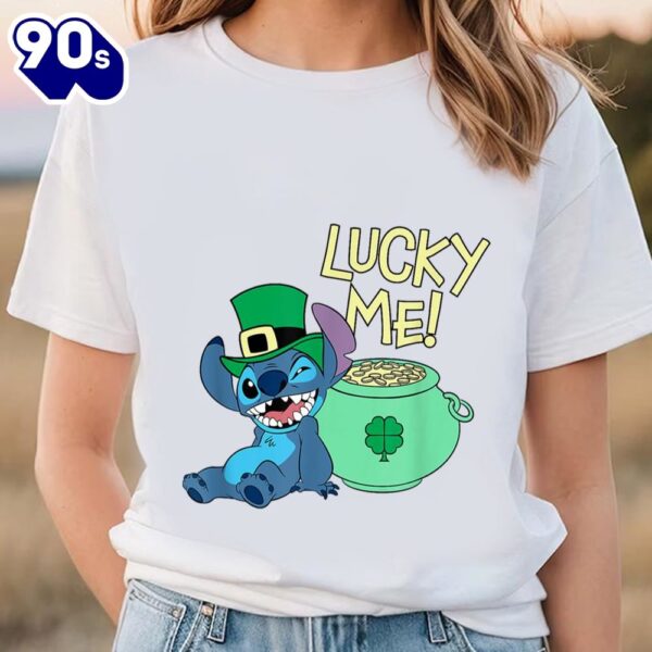 Disney Lilo And Stitch Lucky Me Stitch St Patrickâ€™s Day T-Shirt