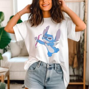 Disney Lilo And Stitch Valentine’s Day Stitch Cupid T-Shirt