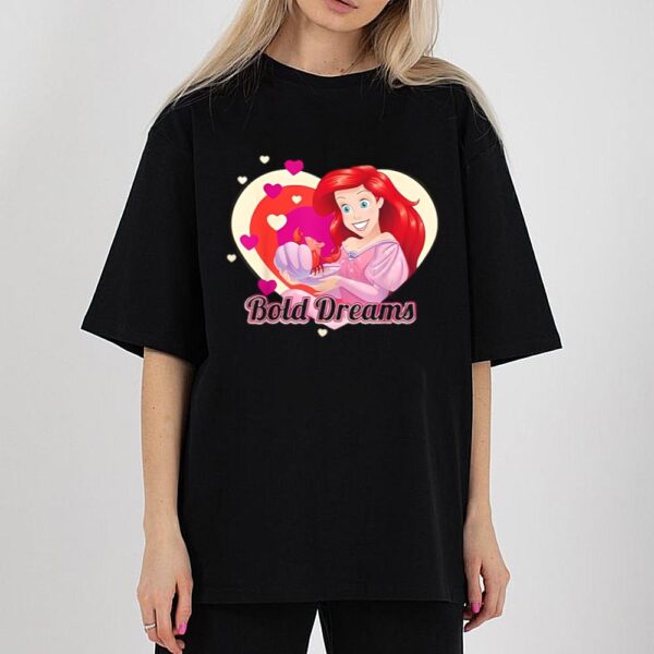 Disney Little Mermaid Ariel Valentine Heart Graphic T-Shirt
