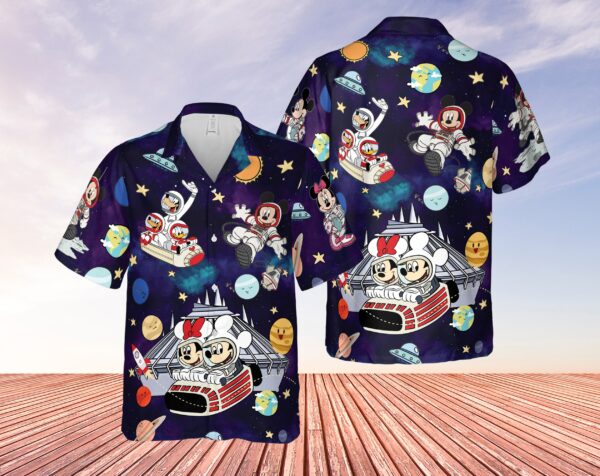 Disney Mickey And Friends Space Mountain Vintage Retro Hawaiian Shirt
