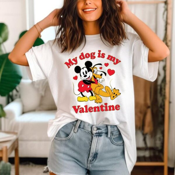 Disney – My Dog Is My Valentine – Short Sleeve Graphic T-Shirt