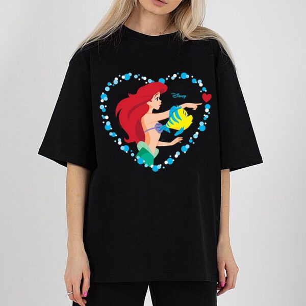 Disney Princes Ariel Shirt Heart – Valentine’s Day Black T-Shirt