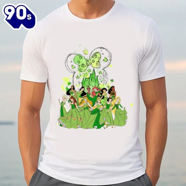 Disney Princess St Patricks Day T-Shirt, Disney Princess Shamrock…