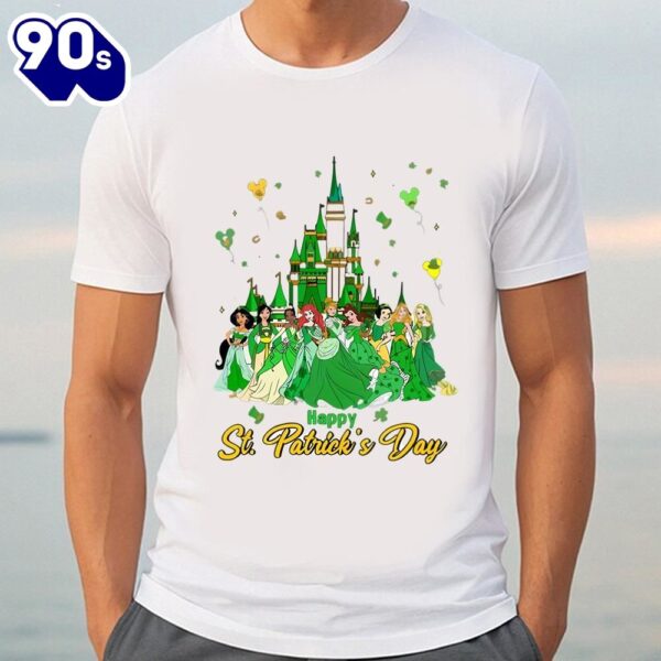 Disney Princess With Balloons Happy St. Patrick’s Day Shirt