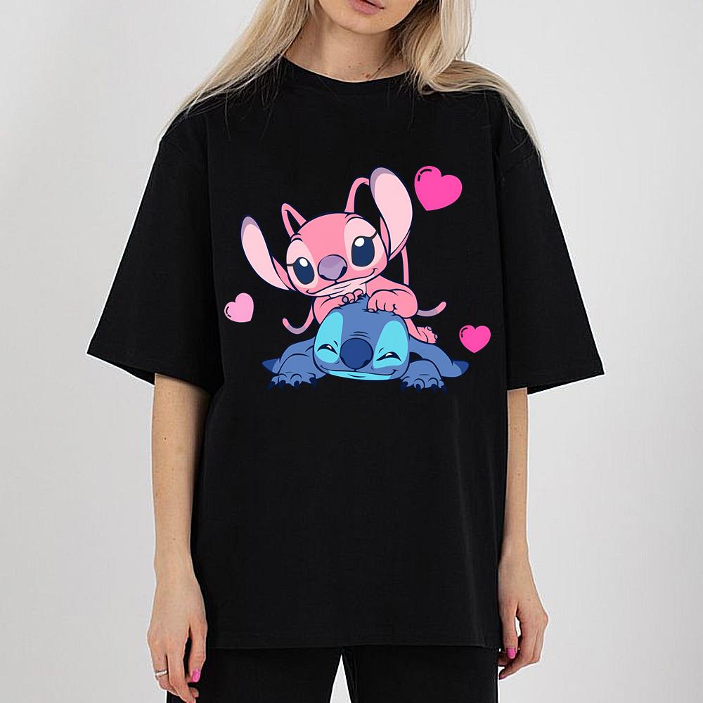Disney Stitch And Angel Happy Valentine's Day Matching T-Shirt Gift Valentine Shirt