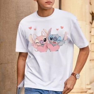 Disney Stitch And Angel Happy Valentine’s Day Matching T-Shirt Gift Valentine’s