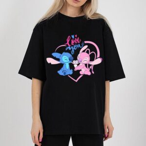 Disney Stitch And Angel Happy Valentines Day Matching T-Shirt Gift Valentine’s Shirt