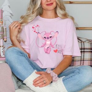 Disney Stitch And Angel Happy Valentine’s Day Matching T-Shirt Gift Valentine’s Shirt Romantic T-Shirt