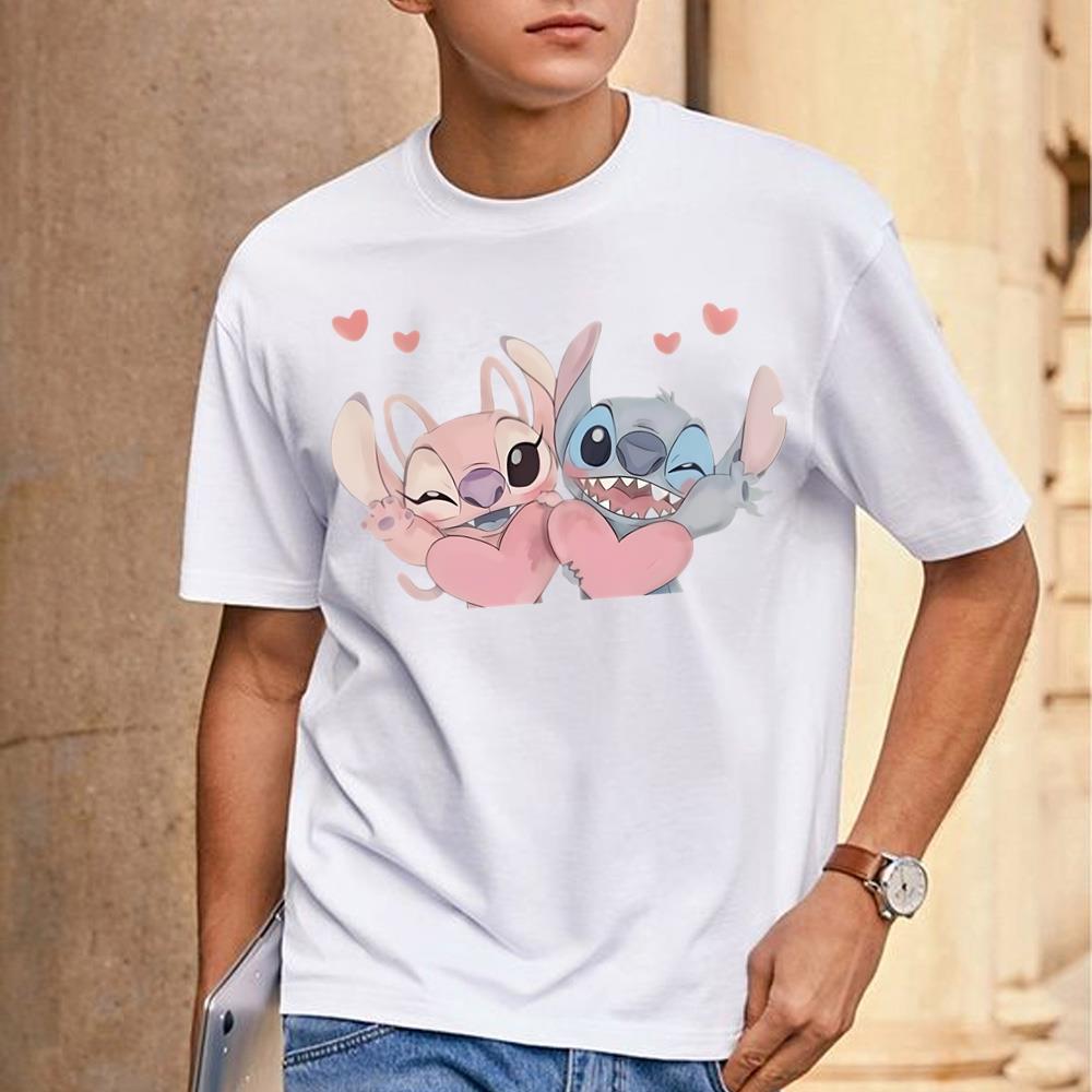 Disney Stitch And Angel Happy Valentine's Day Matching T-Shirt Gift Valentine's