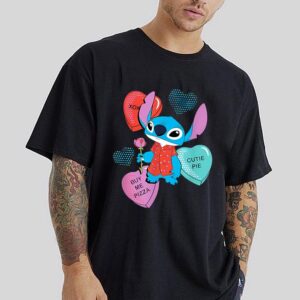 Disney Stitch Funny Candy Hearts Valentine’s Day T-Shirt