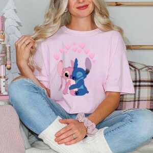 Disney Stitch Happy Valentine’s Day Matching T-Shirt Gift Valentine’s Shirt Romantic T-Shirt