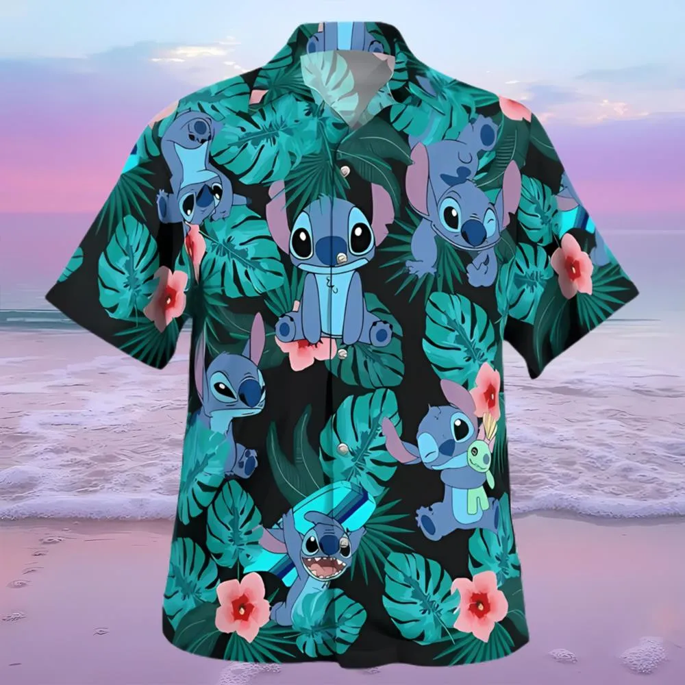 Disney Stitch Hawaiian Shirt Tropical Flower Pattern Gift For Beach Trip