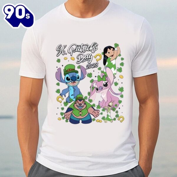 Disney Stitch Shamrock Family St Patricks Day Shirt