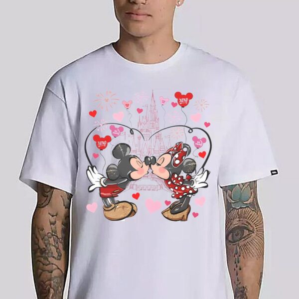 Disneyland Valentine T-Shirt Disney Couple Valentines Day Shirt Disney Castle Love