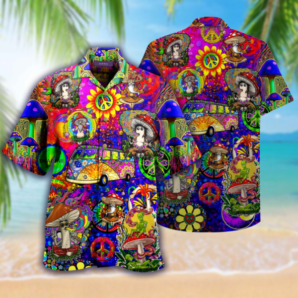 Dont Worry Be Hippie Hawaiian Shirt – Beachwear For Men – Gifts For Young Adults