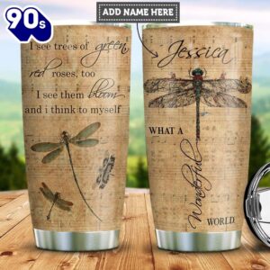 Dragonfly Hippie Personalized Tumbler