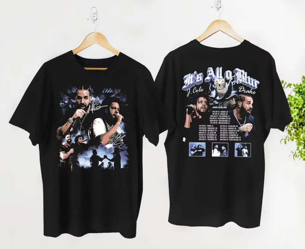Drake J Cole Big As The What Tour 2024 Unisex New Black T-Shirt