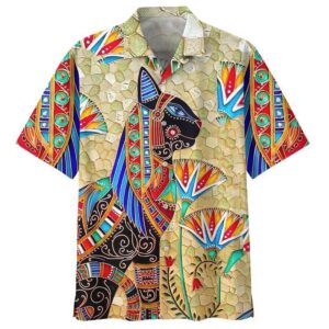 Egypt Cat Hippie Hawaiian Shirt-…