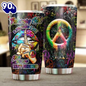 February Girl Hippie Personalized Tumbler