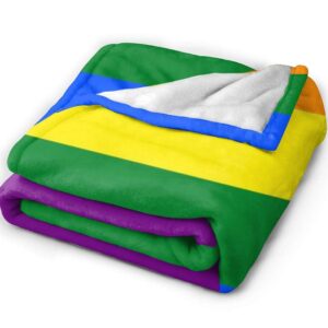 Flannel Blanket Lgbt Rainbow Flag Lightweight Cozy Bed Blanket Soft Throw Blanket Fits Couch Sofa For Pride Month 2