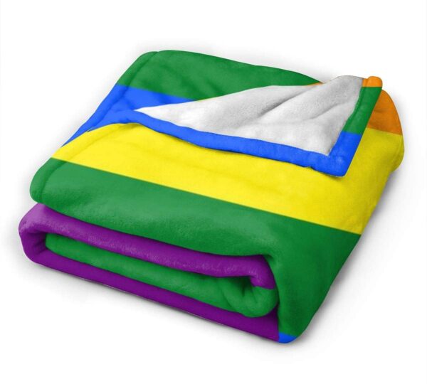 Flannel Blanket Lgbt Rainbow Flag Lightweight Cozy Bed Blanket Soft Throw Blanket Fits Couch Sofa For Pride Month