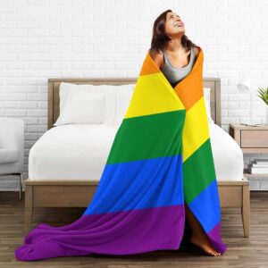 Flannel Blanket Lgbt Rainbow Flag Lightweight Cozy Bed Blanket Soft Throw Blanket Fits Couch Sofa For Pride Month 3