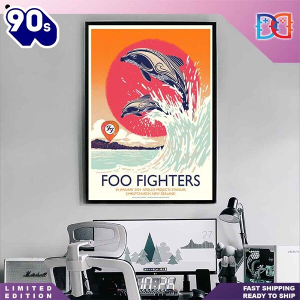 Foo Fighters Tour 24 January 2024 New Zealand Apollo Projects Stadium Home Decor Poster