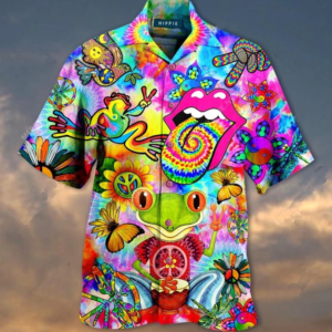 Frog Hippie Hawaiian Shirt –…
