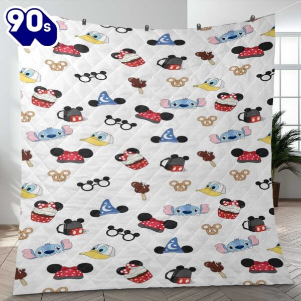 Funny Mickey Mouse And Stitch Cartoon Disney Ver8 Gift Lover Blanket