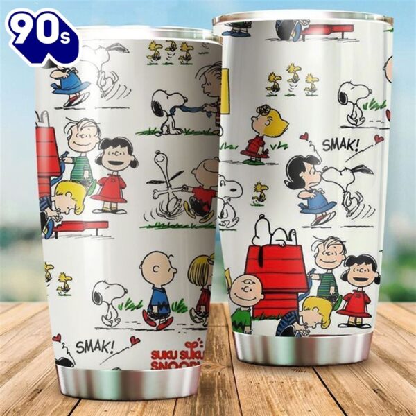 Funny Snoopy And Charlie Brown Gift For Lover Travel Tumbler