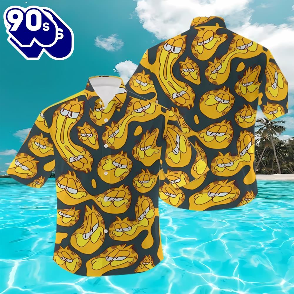Garfield Character Vacation Hawaiian Print Shirt