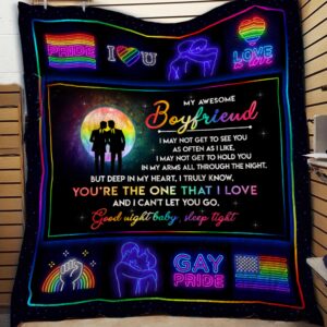 Gay Pride Awesome Boyfriend Blanket…