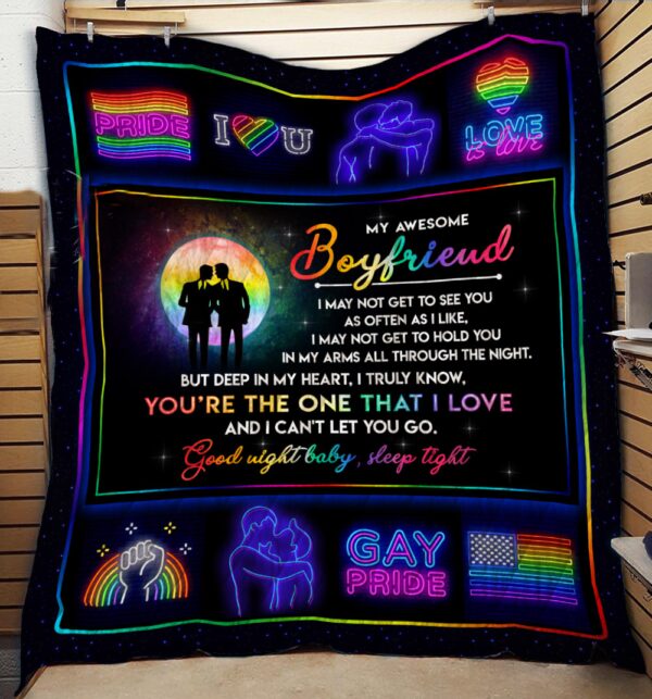 Gay Pride Awesome Boyfriend Blanket For Gaymer, Love Is Love Blanket Present Couple Gay