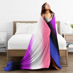 Genderfluid Pride Flannel Fleece Throw Blankets For Bed Sofa Living Room Soft Blanket 2