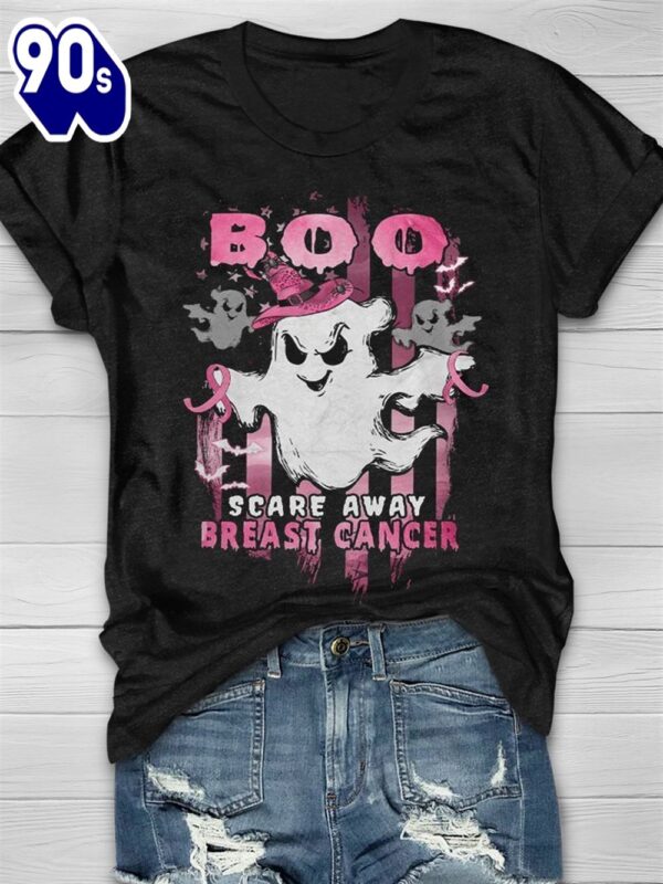 Ghost Scary Away Breast Cancer – Breast Cancer Awareness Shirt