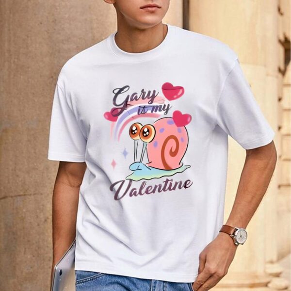 Girl’s Spongebob Squarepants Gary Is My Valentine White T-Shirt