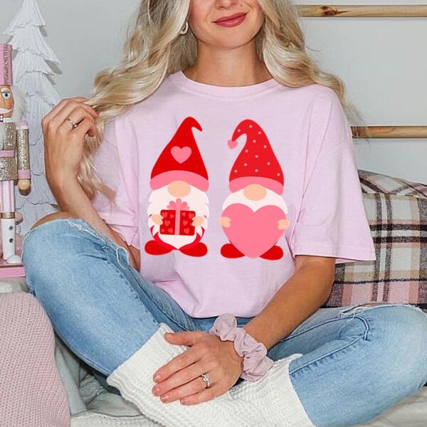 Gnome Heart Sublimation Valentine’s Gnome T- Shirt