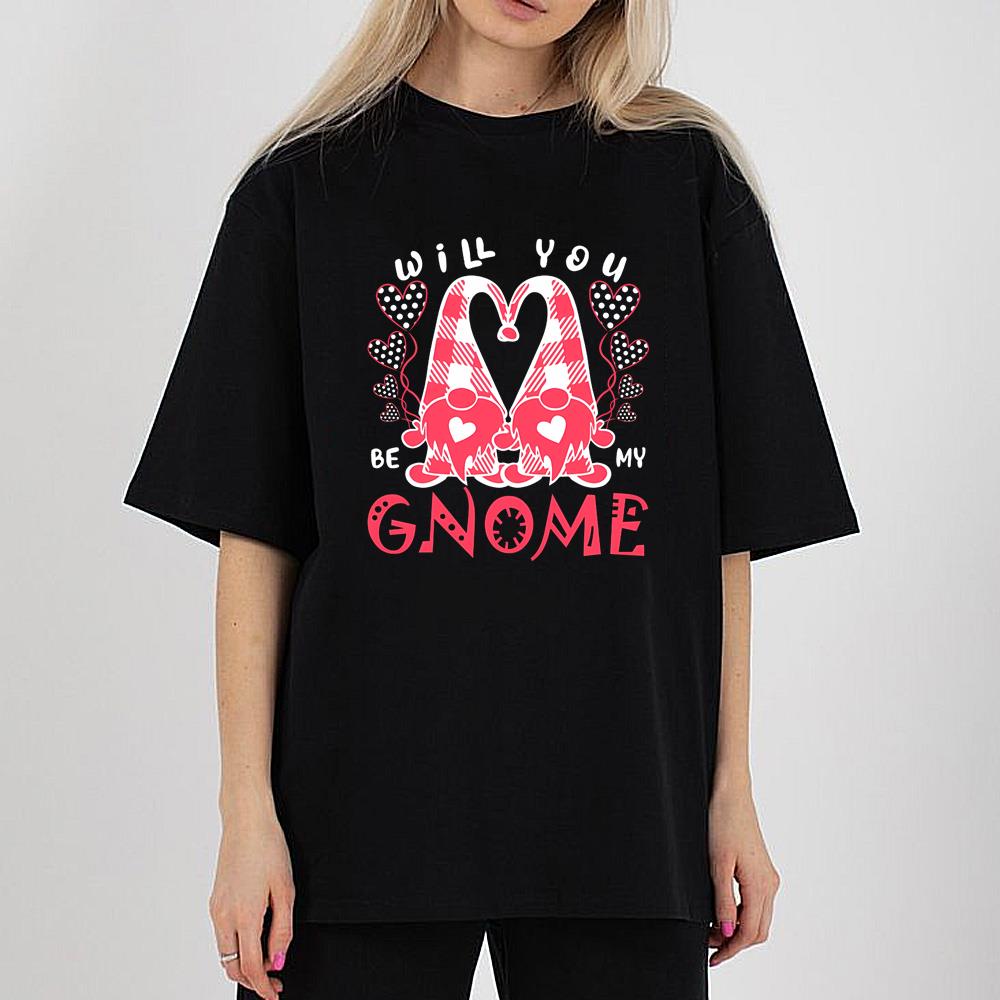 Gnome Valentine Day Heart Shirt Love Cartoon Valentine's Gnome Shirt