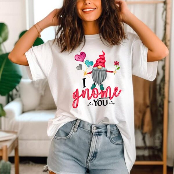 Gnome Valentine Sayings T-Shirt – I Gnome You T-Shirt