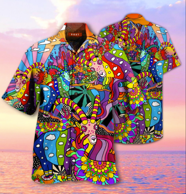 Goats Hippie Hawaiian Shirt – Beachwear For Men – Gifts For Young Adults