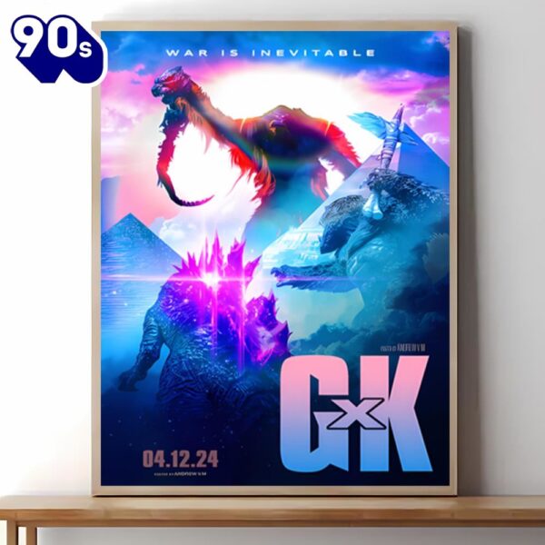 Godzilla X Kong The New Empire Poster Canvas Wall Art