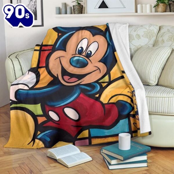 Graphic Art Mickey Mouse Fleece Blanket Gift For Fan