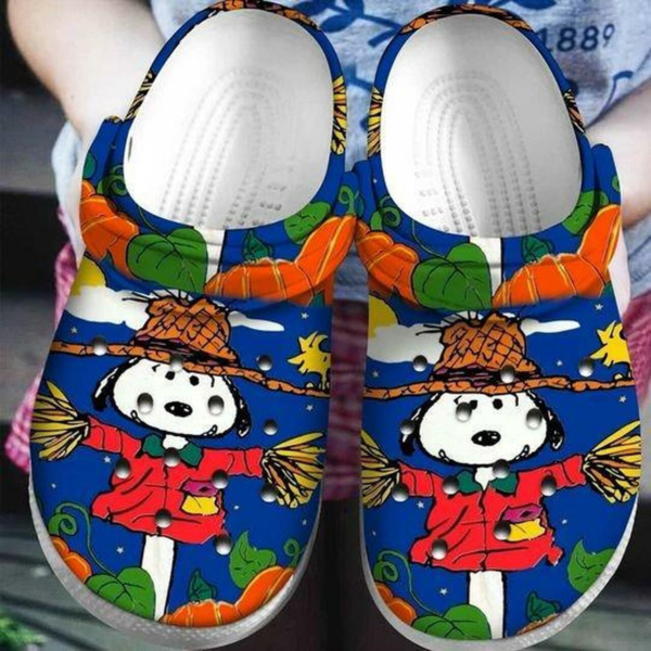 Halloween Snoopy Pumpkin Navy Crocs Crocband Clog Comfortable Water Shoes