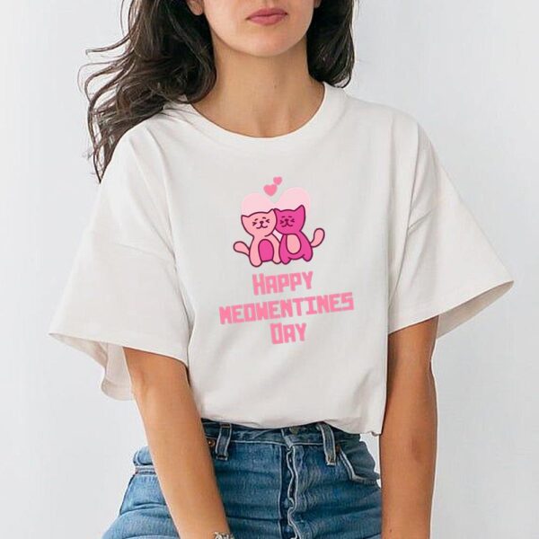 Happy Meowentines Day Pink Cats Valentine’s Day Shirt