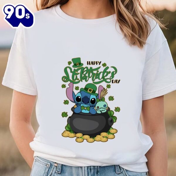 Happy Patrick Day, St Patricks Day Shirt, Stitch Shamrock Shirt