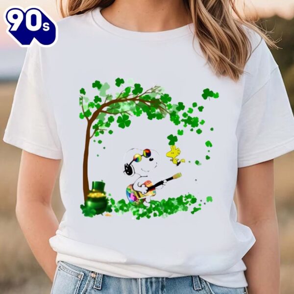 Happy Snoopy And Woodstock St Patricks Day Tree Shirt